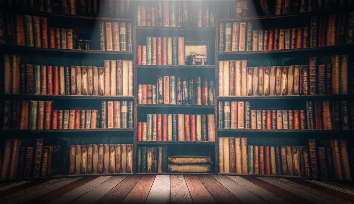 Фотошпалери промінь сонця, що проникає крізь книги