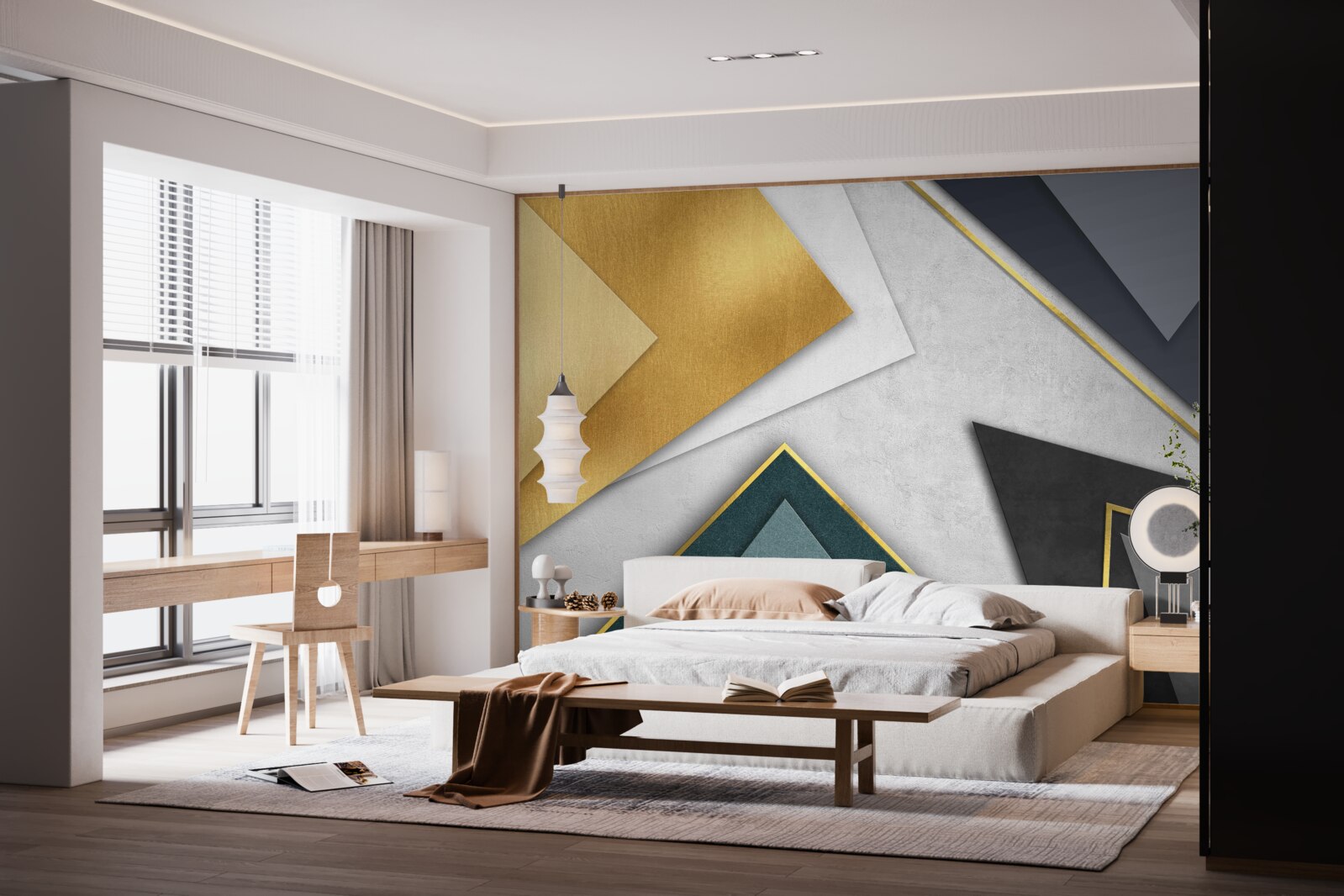 Фотошпалери трикутники різних відтінків