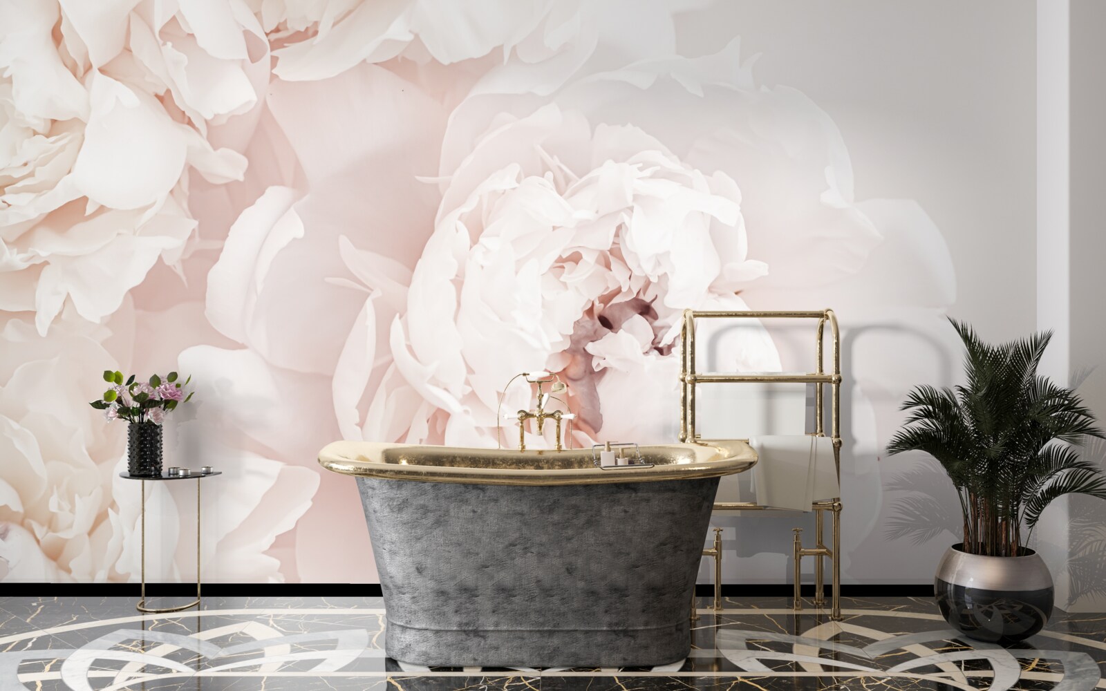 Фотошпалери півонія ніжної пастельної краси