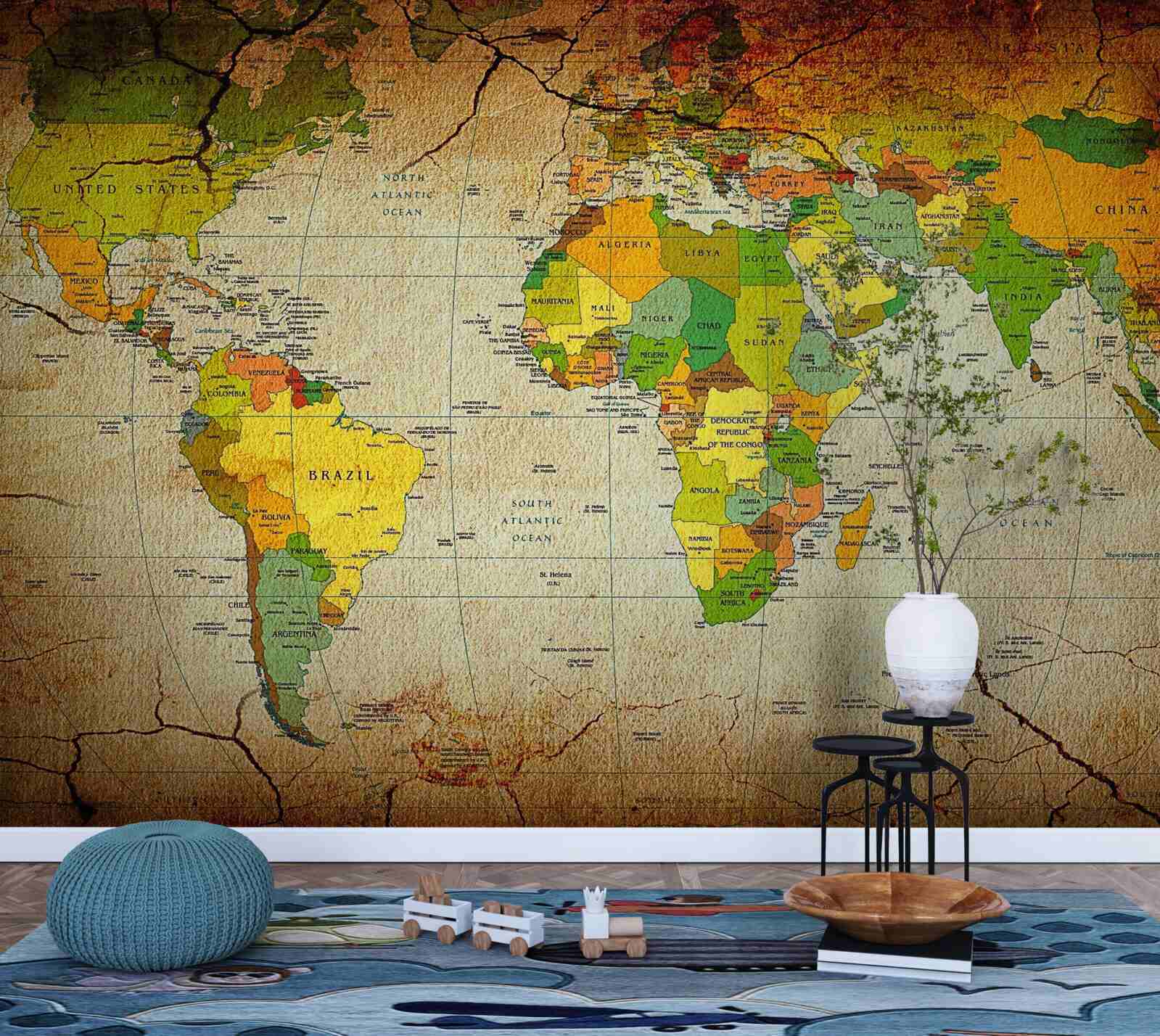 Fototapeta mapa geograficzna świata