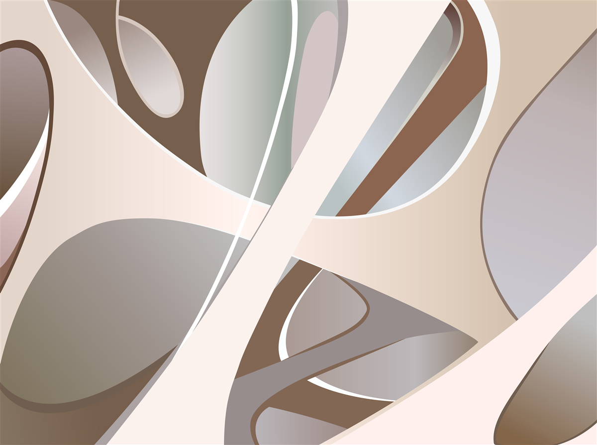 Фотошпалери абстрактні криві в бежевому кольорі