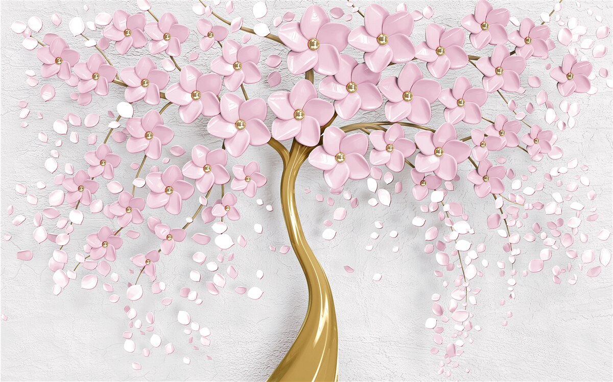 Фотошпалери квітуче дерево з навислими гілками