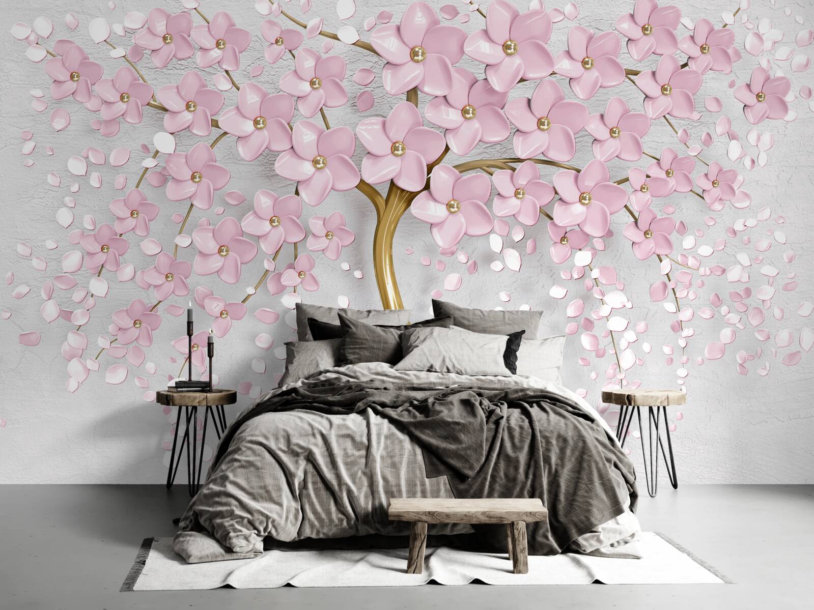 Фотошпалери квітуче дерево з навислими гілками