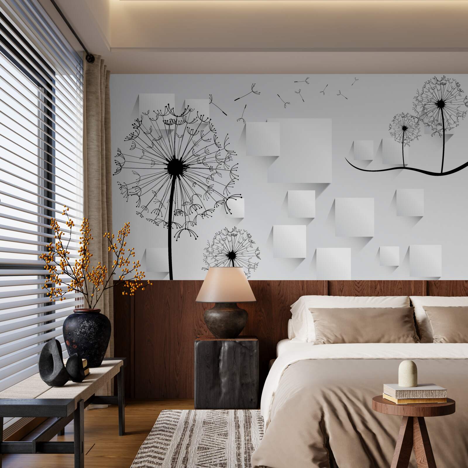 Фотошпалери кульбаба гойдається на вітрі