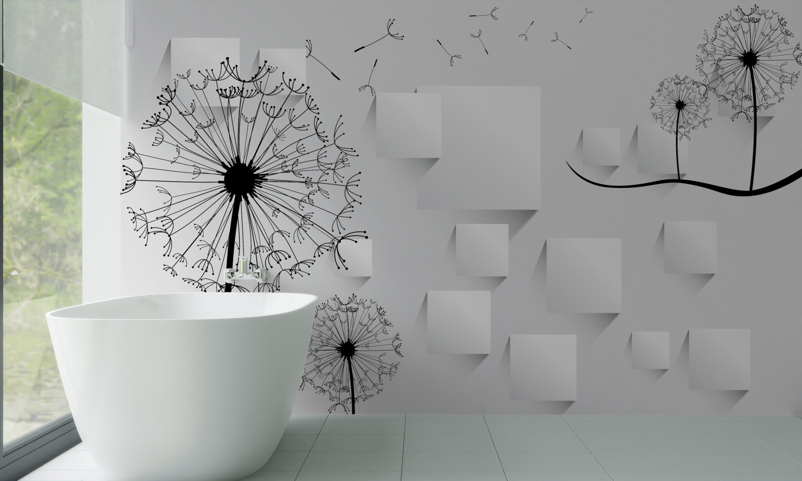 Фотошпалери кульбаба гойдається на вітрі