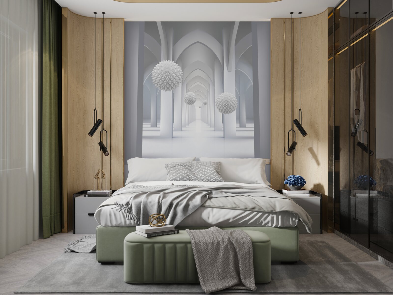 Фотошпалери абстрактні готичні колони