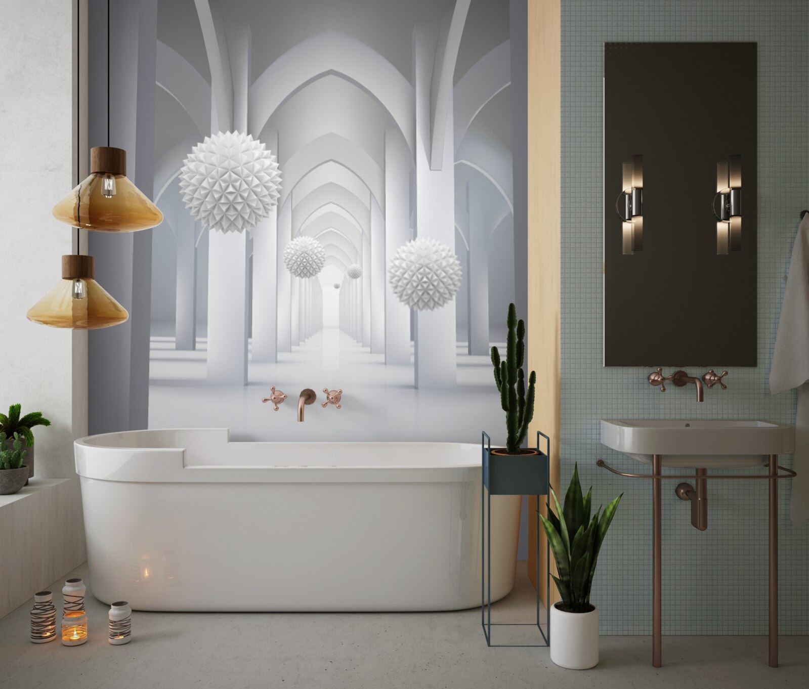 Фотошпалери абстрактні готичні колони