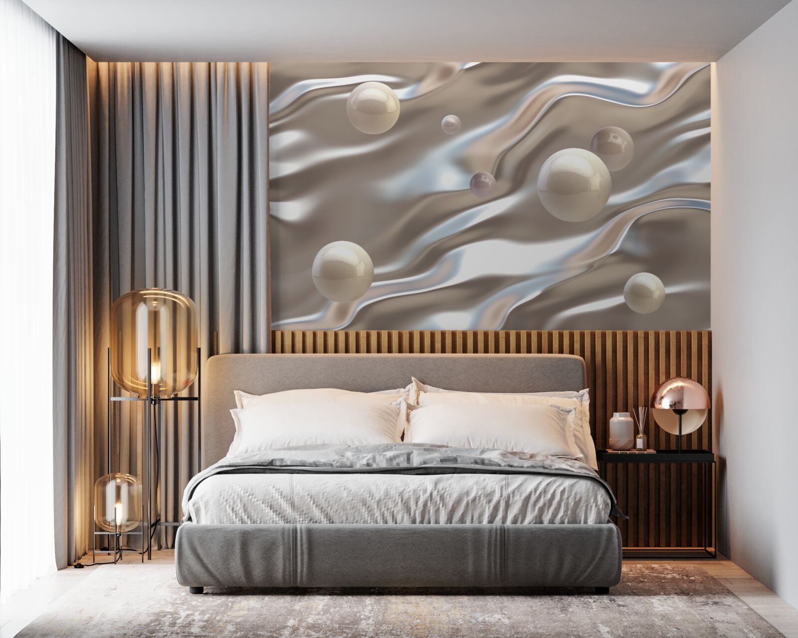 Фотошпалери перламутр на шовку