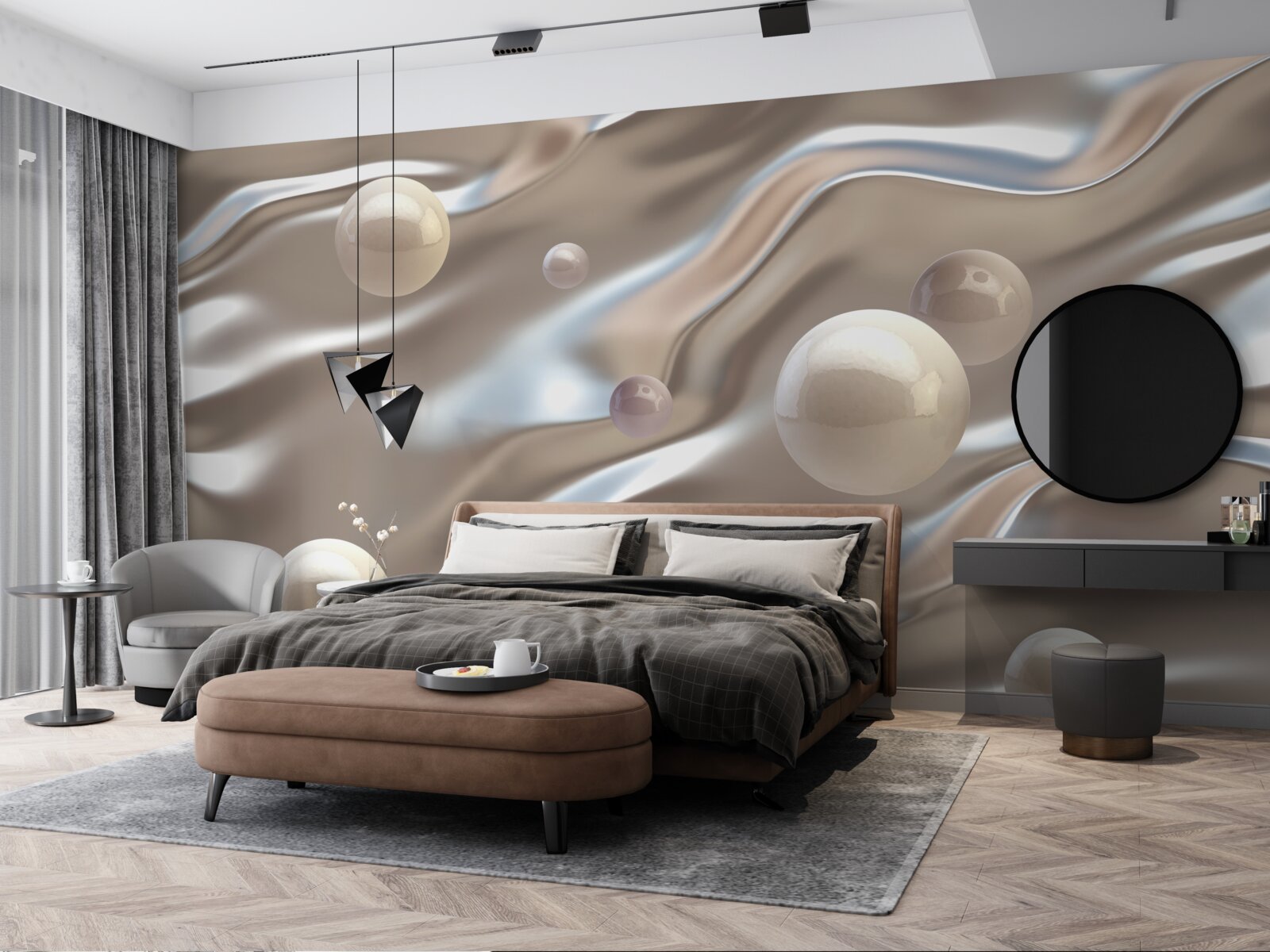 Фотошпалери перламутр на шовку