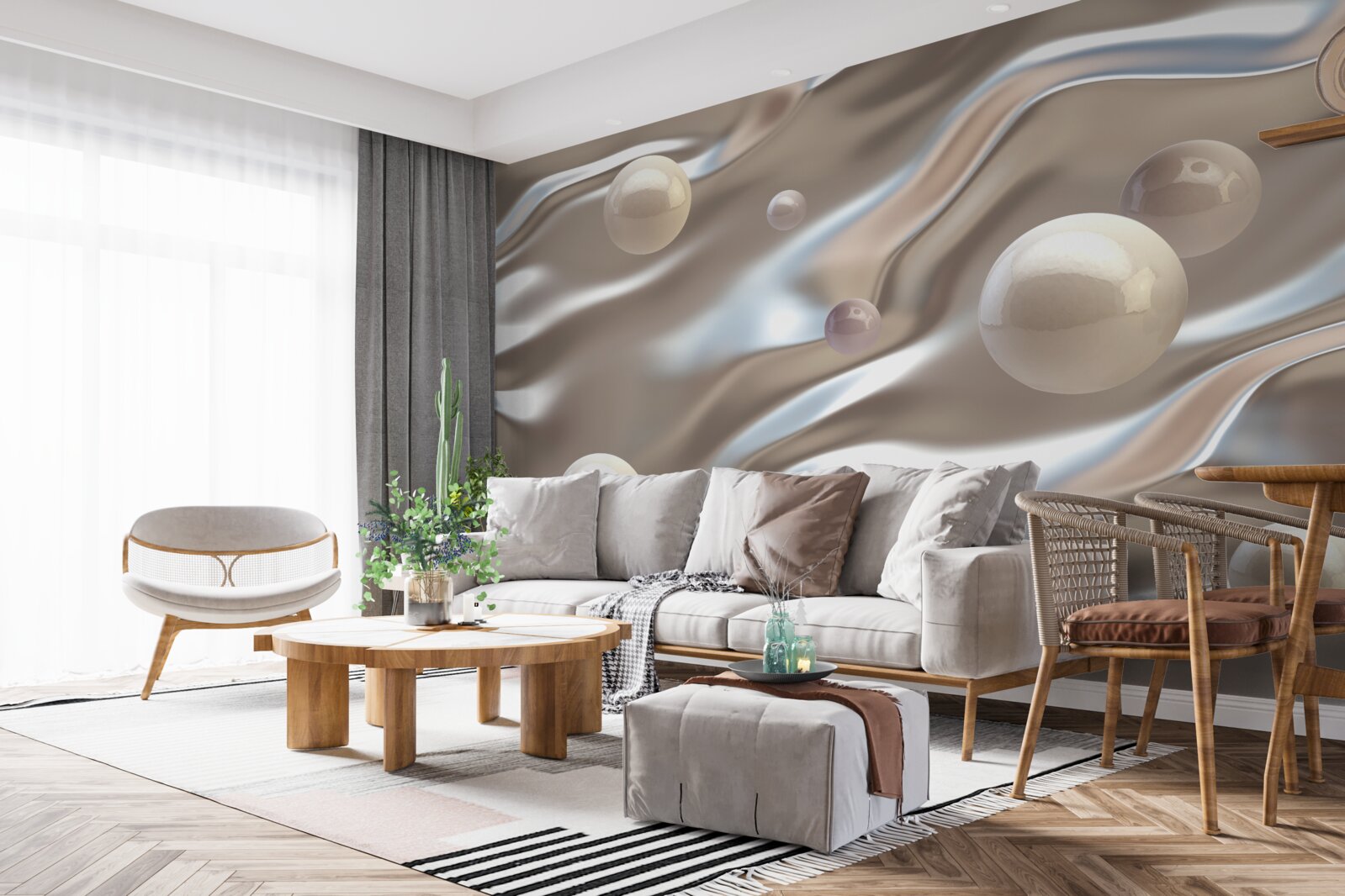 Фотошпалери перламутр на шовку