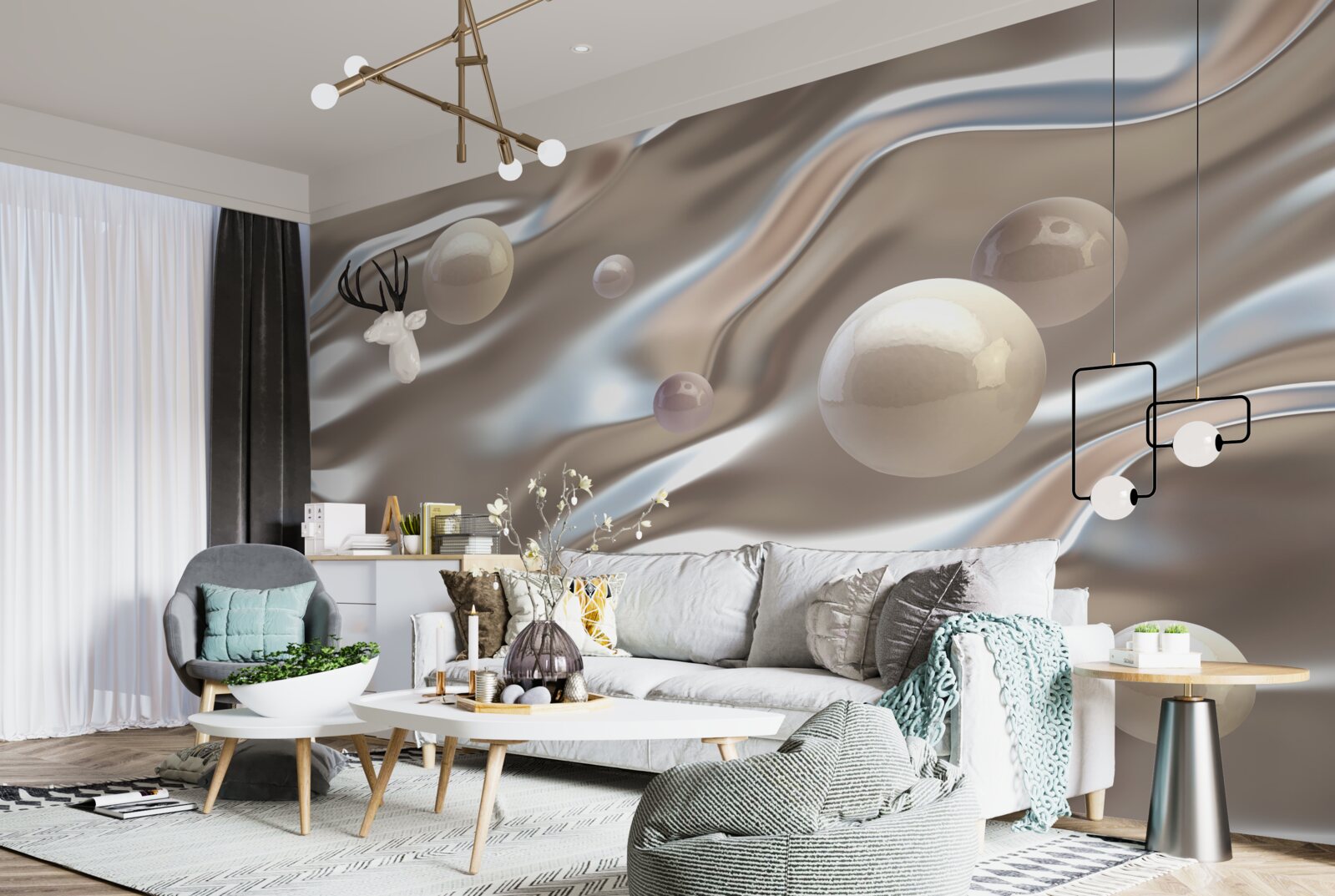 Фотошпалери перламутр на шовку