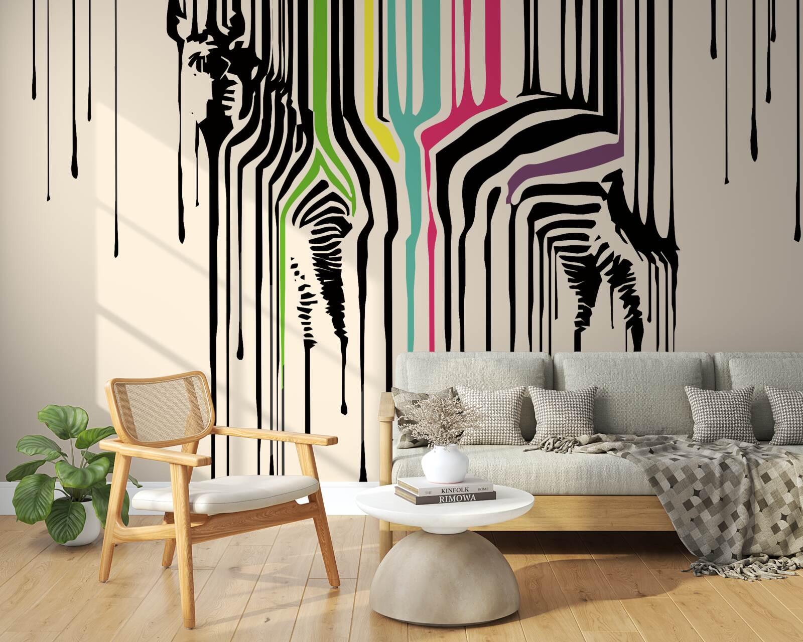 Fototapeta zebra przedstawiona rozmazaną farbą