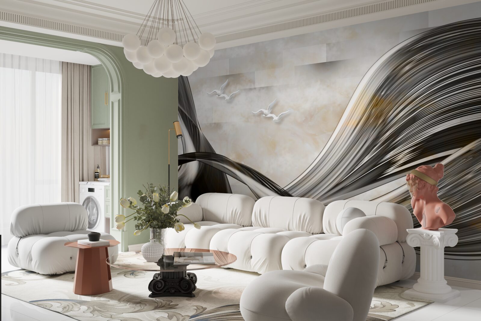 Фотошпалери лінії плавні та абстрактні