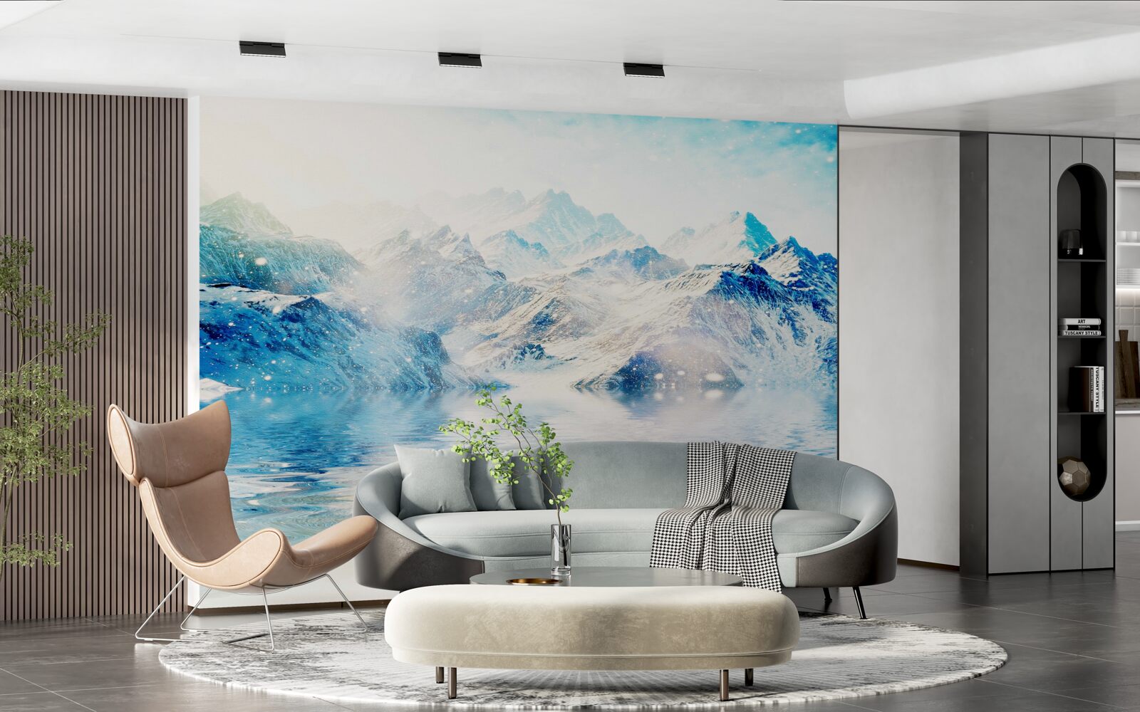 Фотошпалери ранок, оповитий холодом, на замерзлому озері