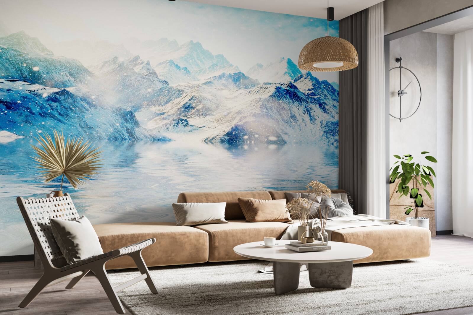 Фотошпалери ранок, оповитий холодом, на замерзлому озері