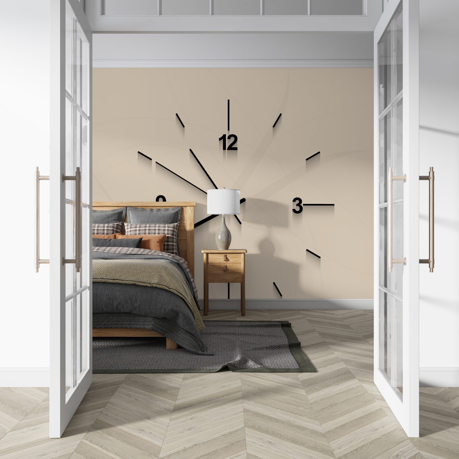 Фотошпалери настінний годинник з чотирма цифрами