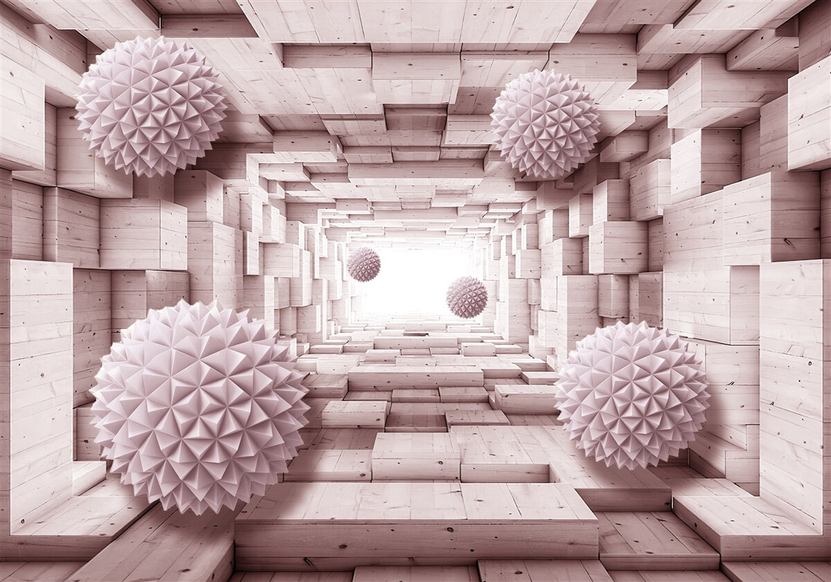 Фотошпалери геометричні кулі, що йдуть у нескінченність