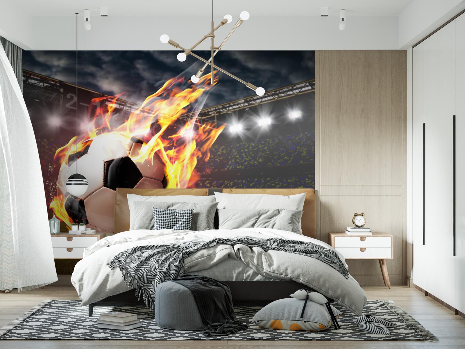 Фотошпалери полум'яний футбольний м'яч