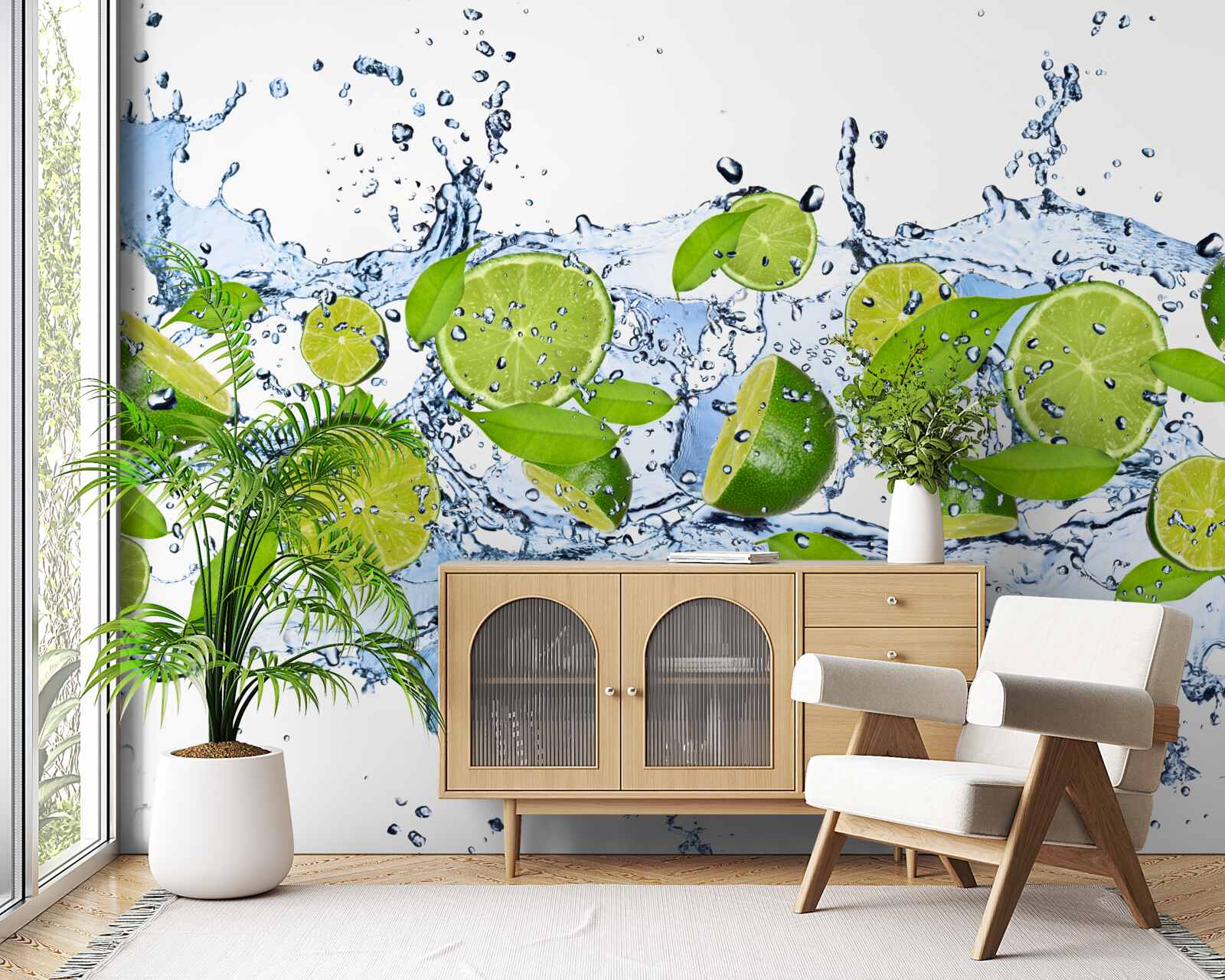 Фотошпалери лайми нарізати і опустити у воду