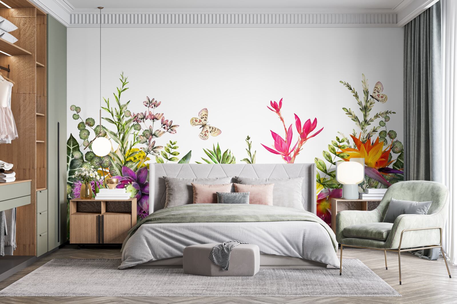 Фотошпалери тропічні рослини з яскравими літніми кольорами