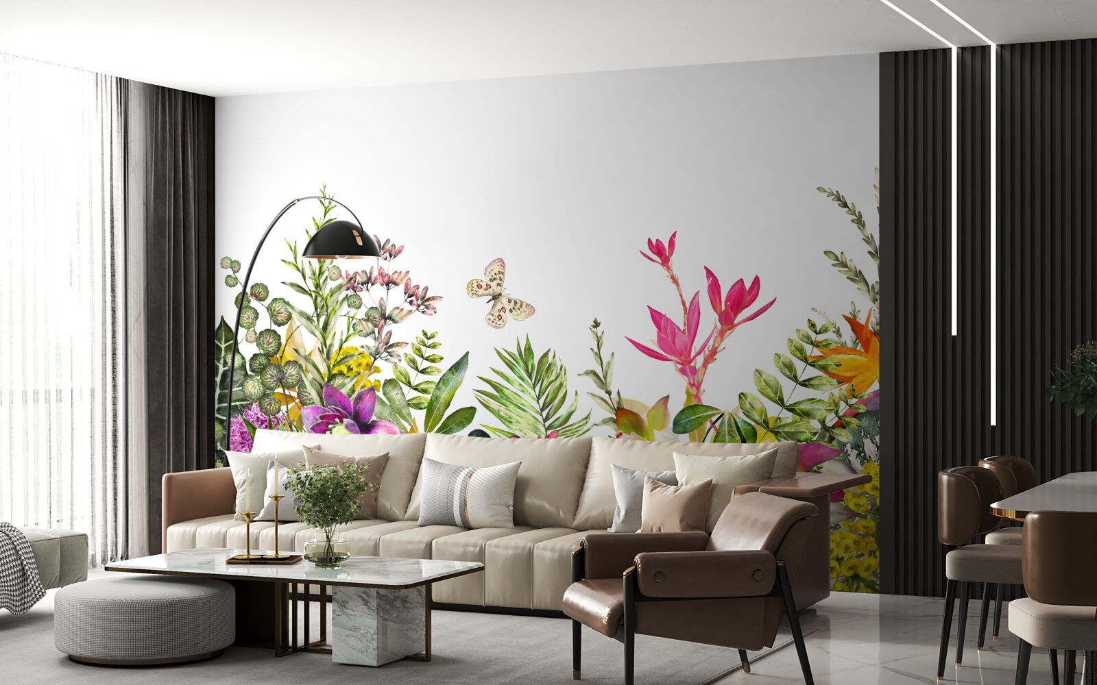 Фотошпалери тропічні рослини з яскравими літніми кольорами