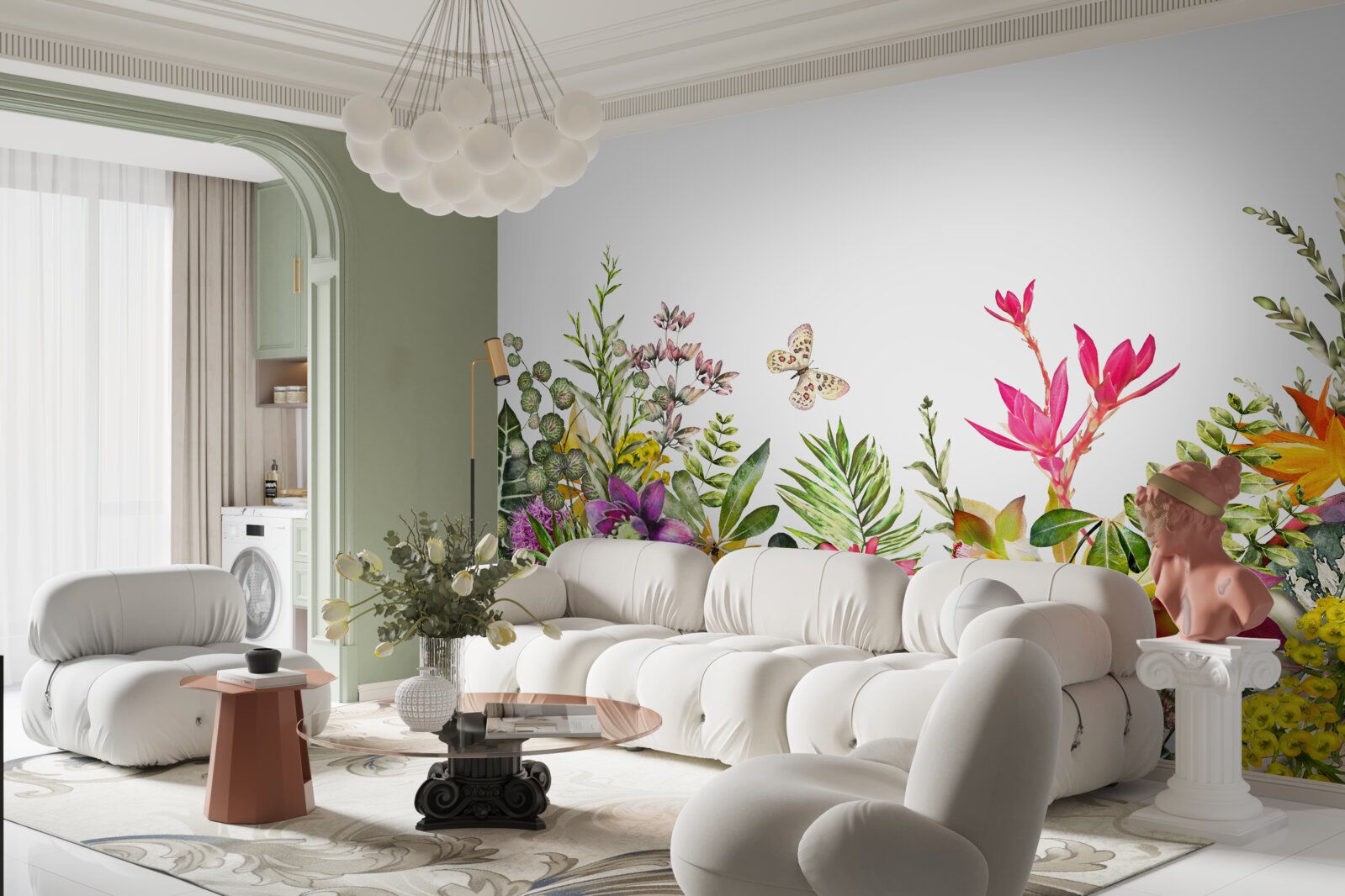 Фотошпалери тропічні рослини з яскравими літніми кольорами