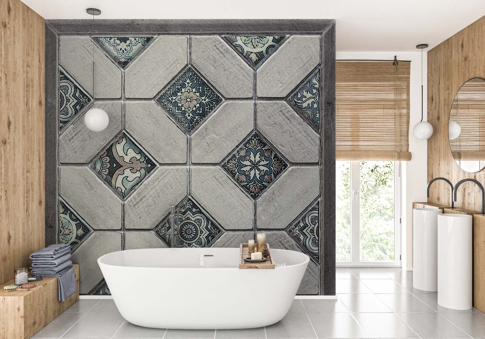 Фотошпалери форми, що поєднуються в абстракції