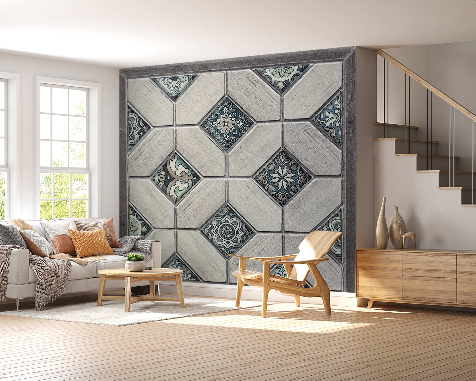 Фотошпалери форми, що поєднуються в абстракції