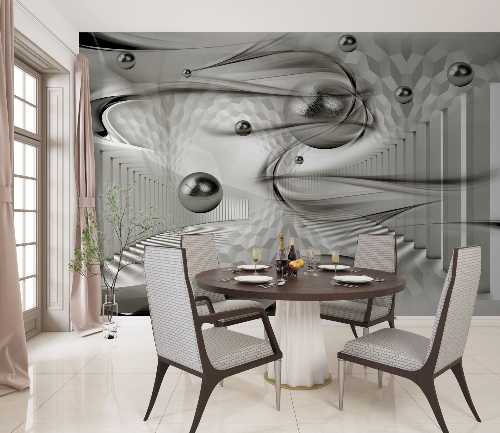 Fototapeta różne geometrie w odcieniach szarości
