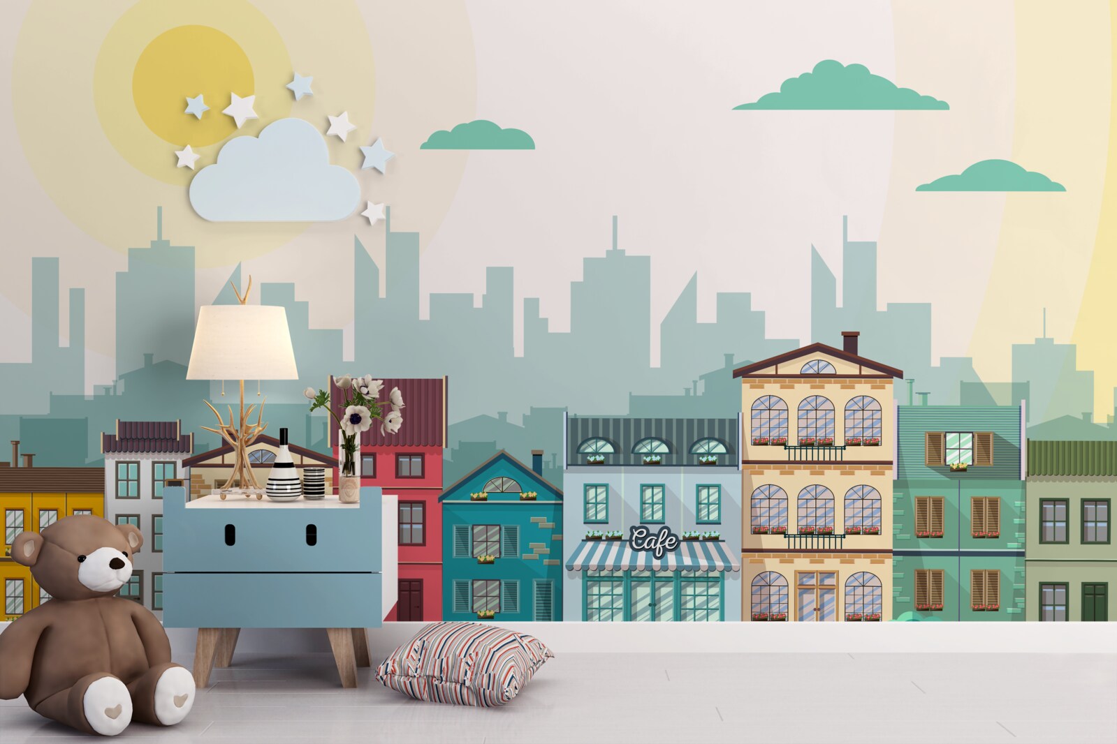 Фотошпалери Красиві будинки в різних кольорах