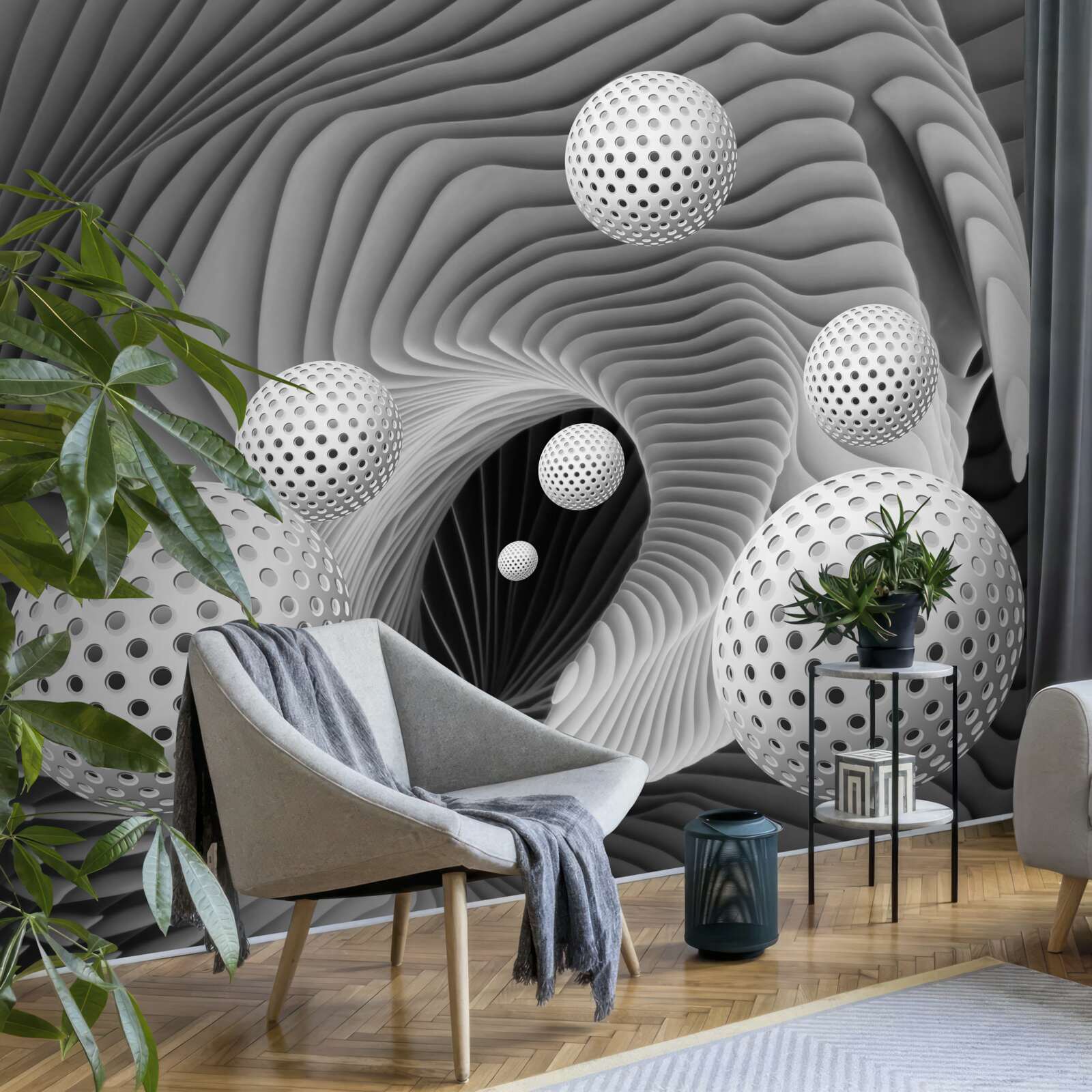 Фотошпалери 3d кульки, що відлітають