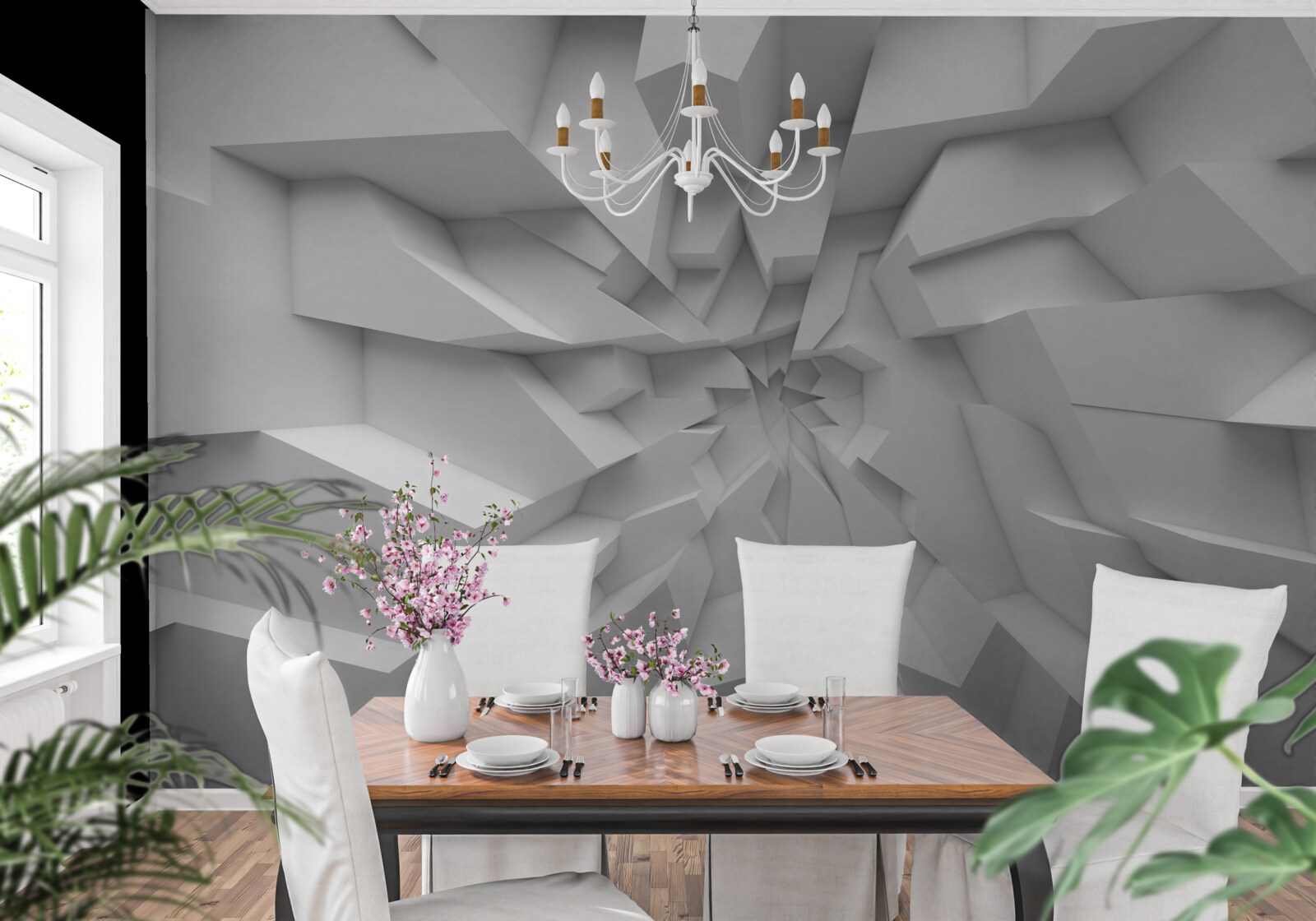 Фотошпалери абстрактні форми 3d