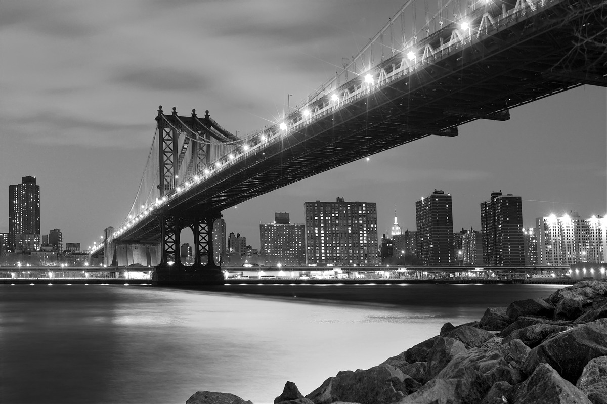 Фотошпалери ілюмінація манхеттенського мосту