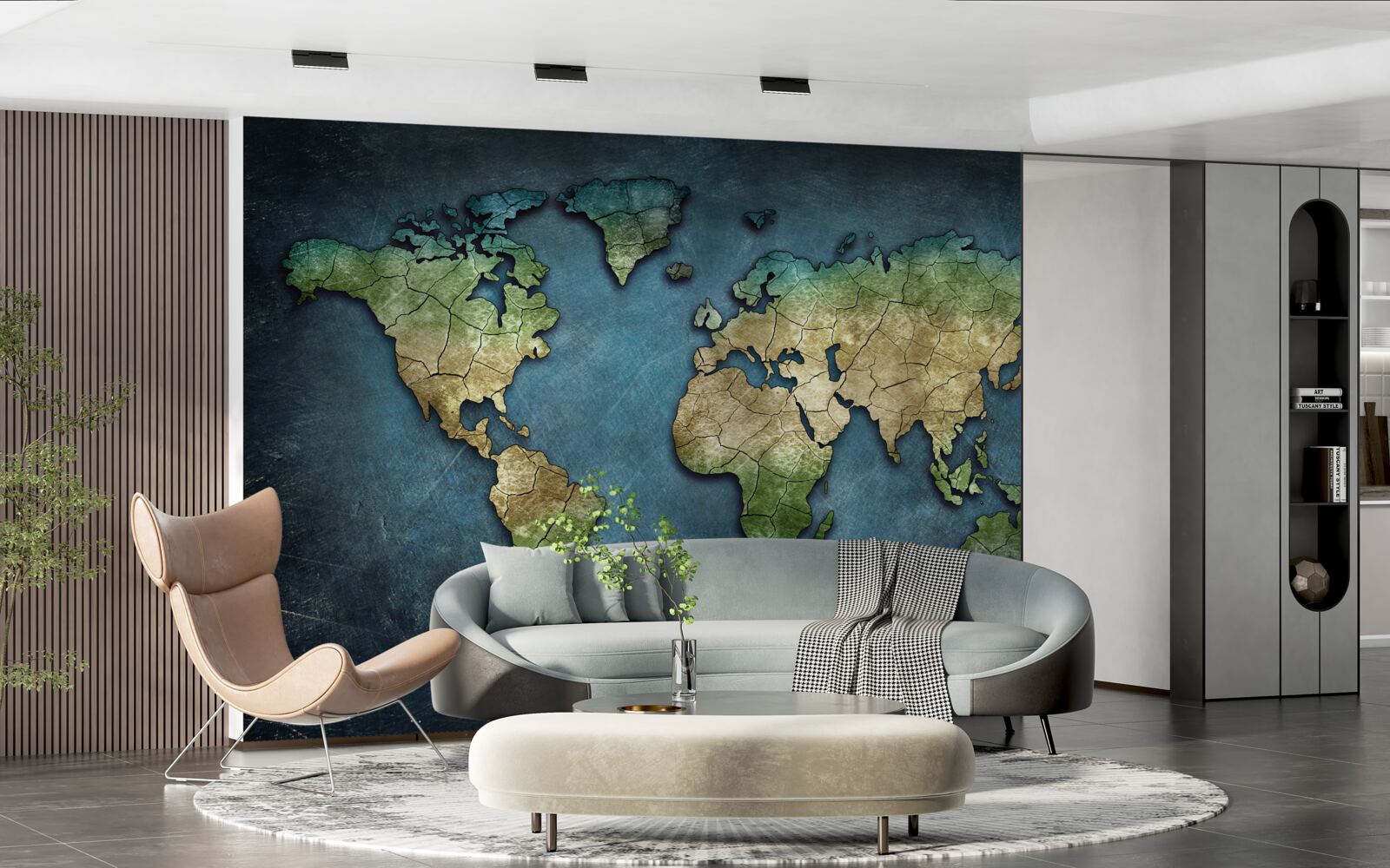 Fototapeta mapa świata z zaznaczonymi obszarami leśnymi