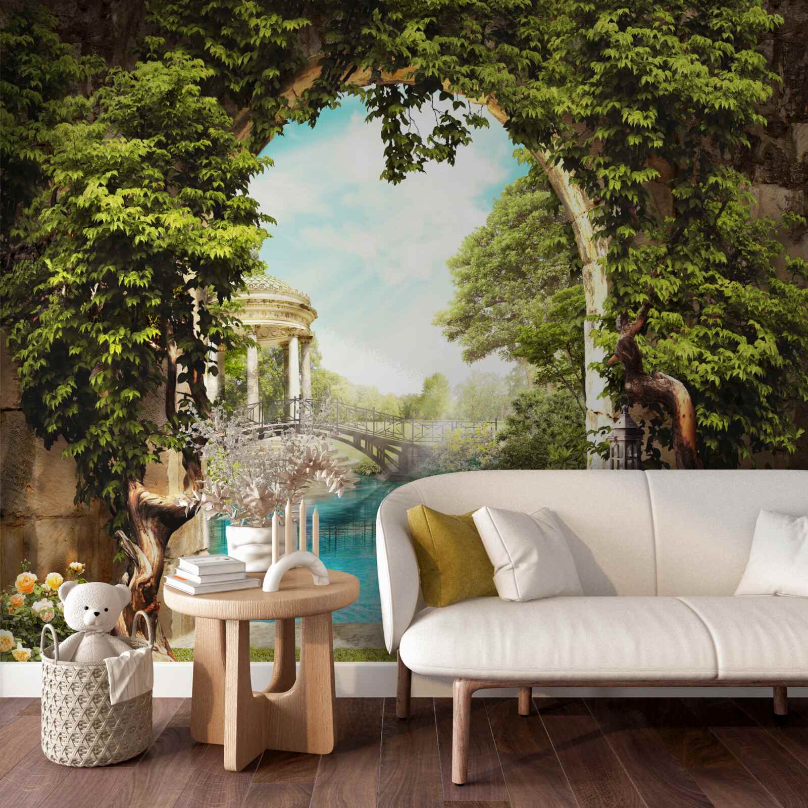 Фотошпалери ставок з білими лебедями