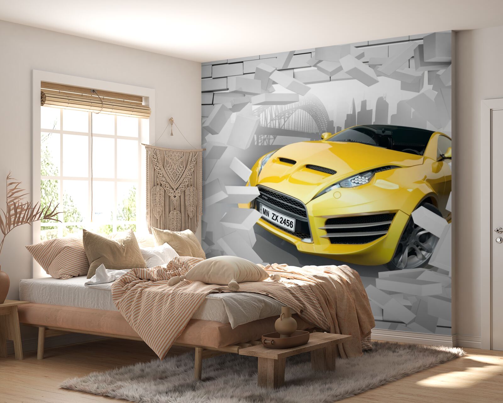 Фотошпалери Жовтий спортивний автомобіль
