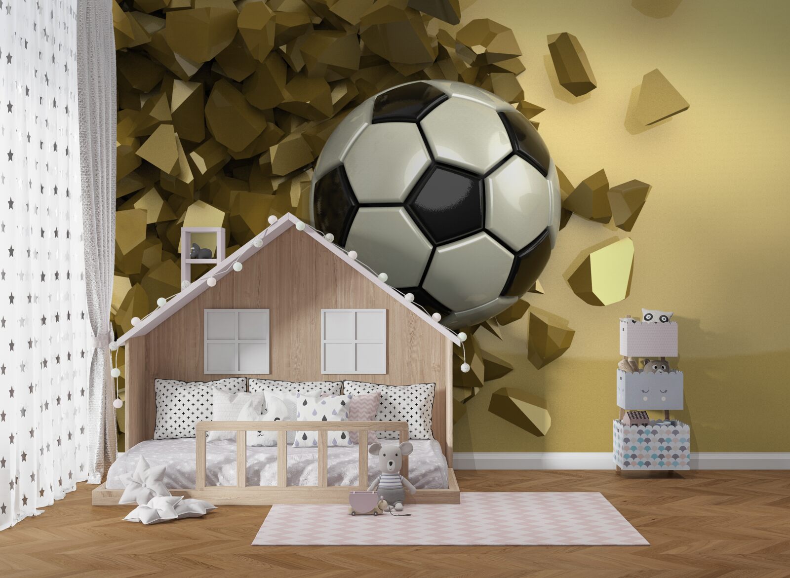 Фотошпалери 3d-об'єкти та футбол