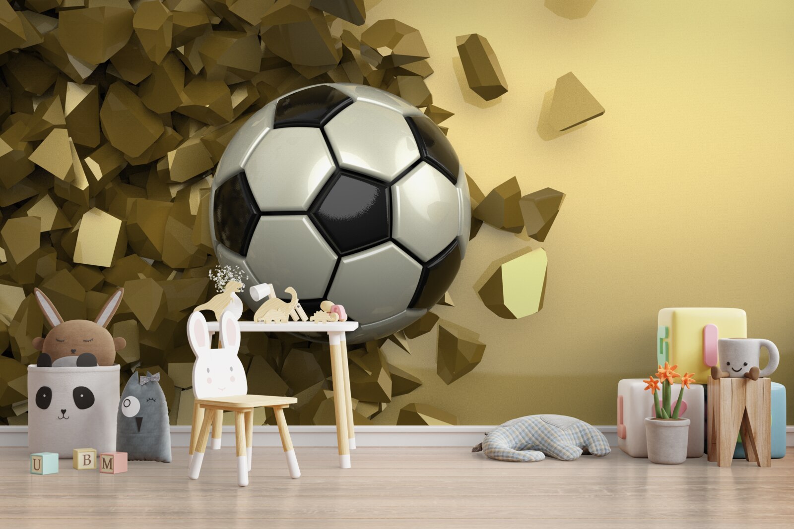 Фотошпалери 3d-об'єкти та футбол