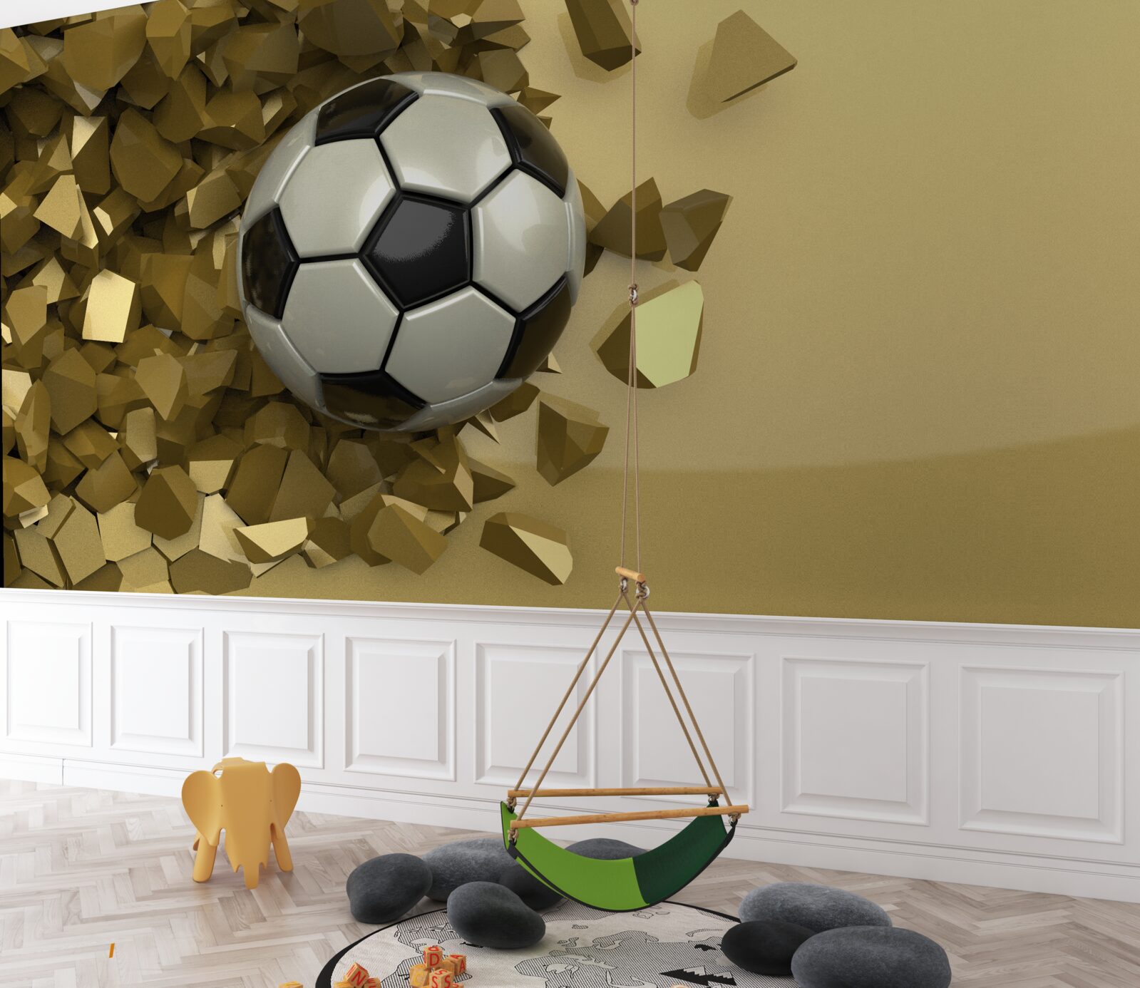 Фотошпалери 3d-об'єкти та футбол