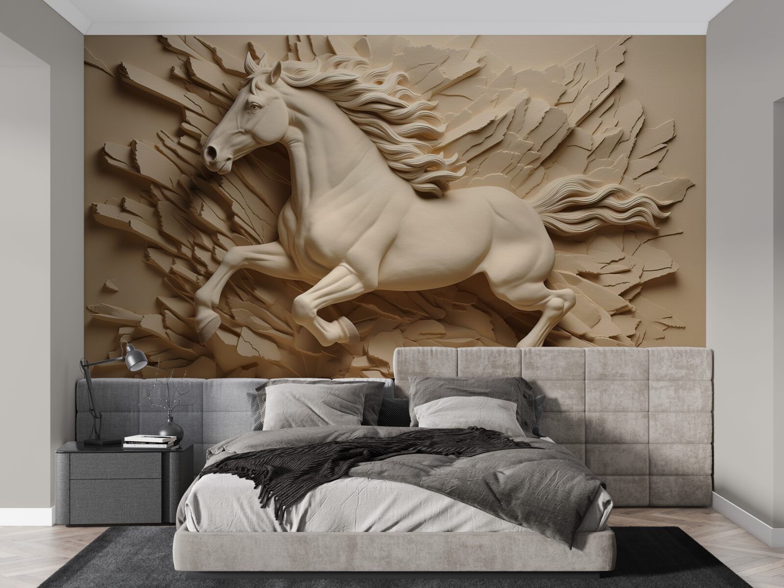 Фотошпалери 3d зображення коня, що біжить