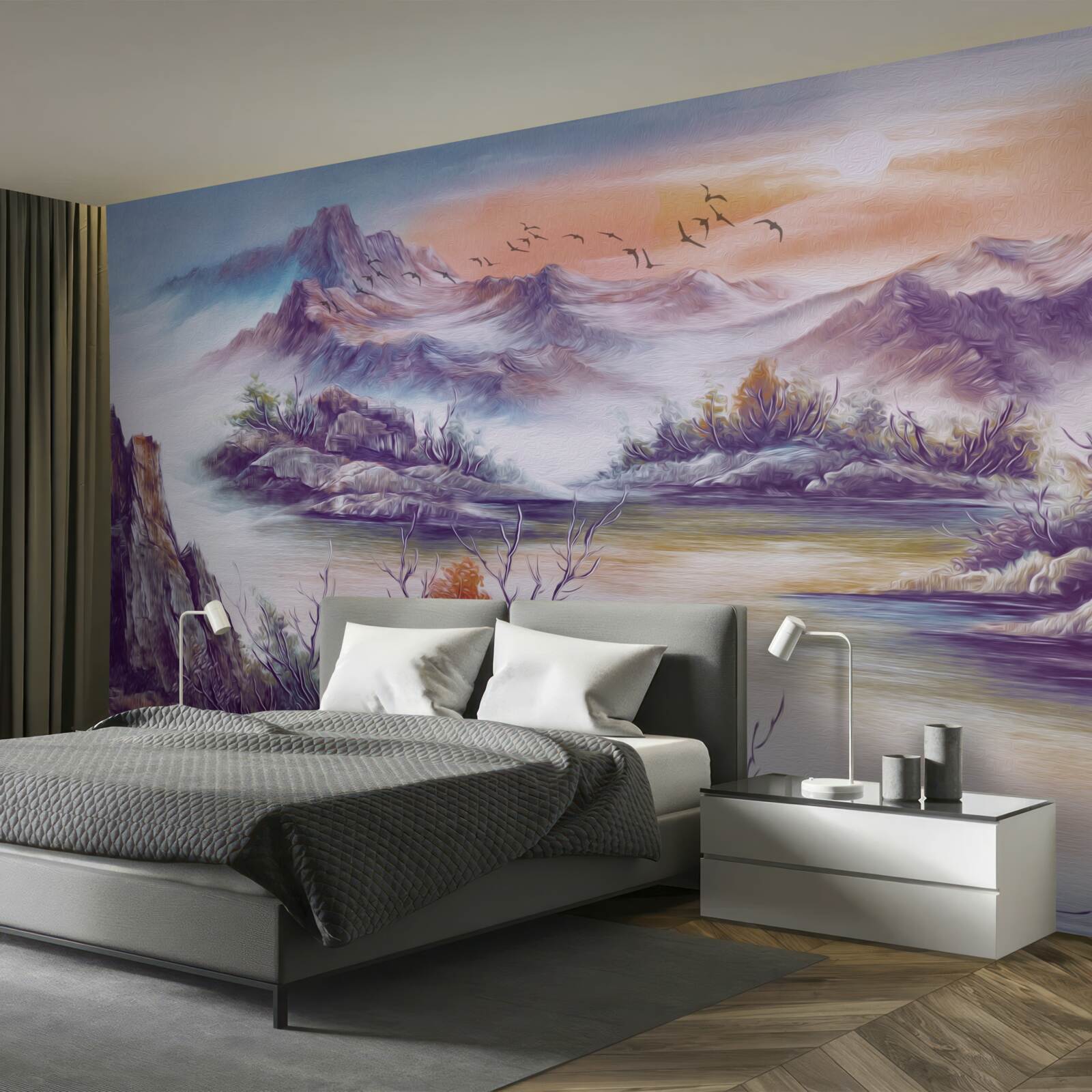 Фотошпалери гори вкриті туманом