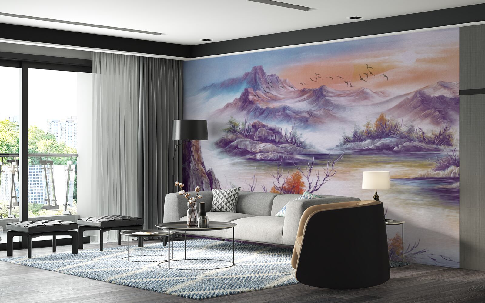 Фотошпалери гори вкриті туманом