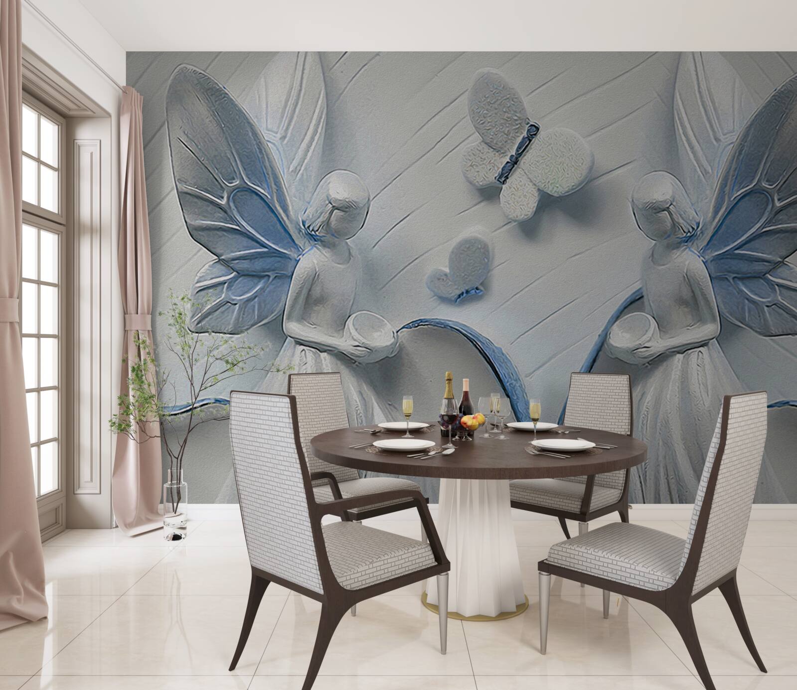 Фотошпалери жінки з крилами метелика