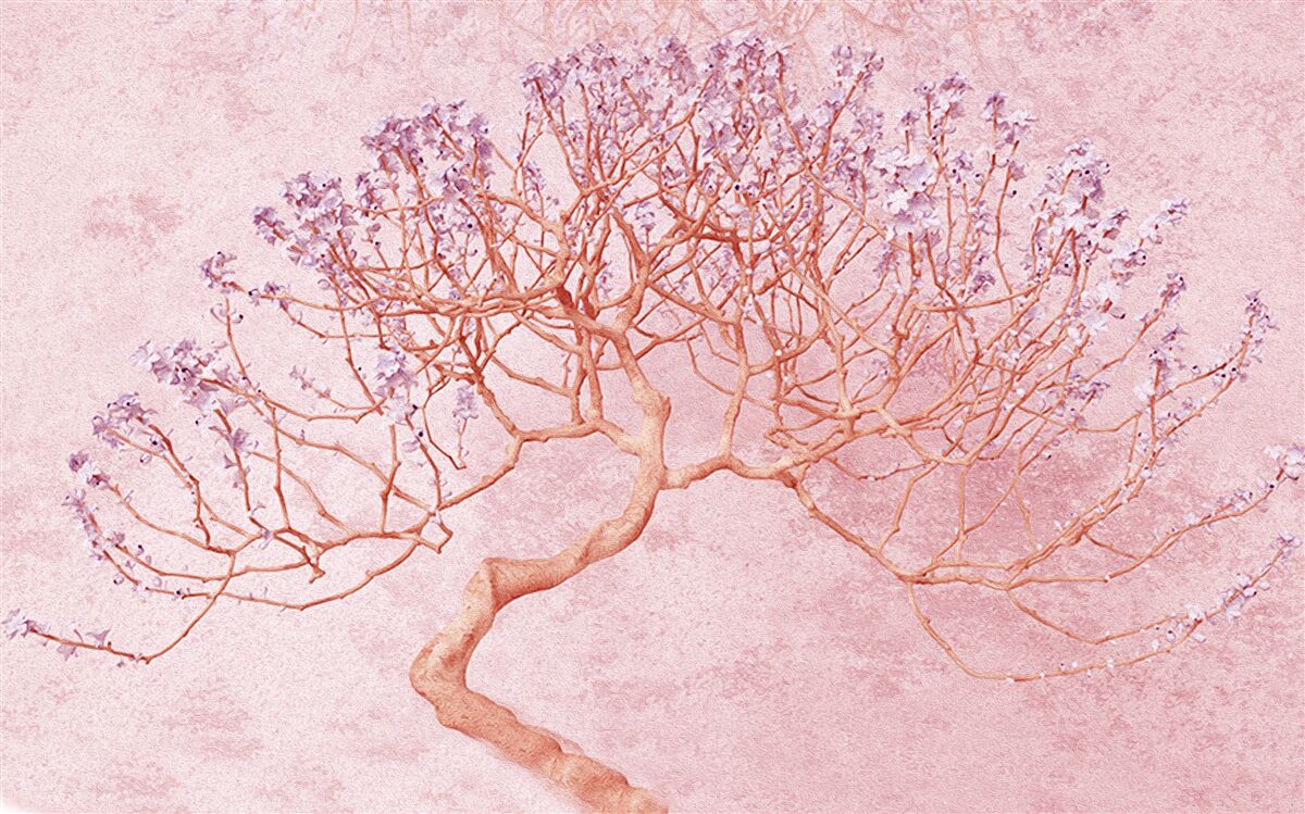 Фотошпалери квітуче дерево з ніжними рожевими квітами