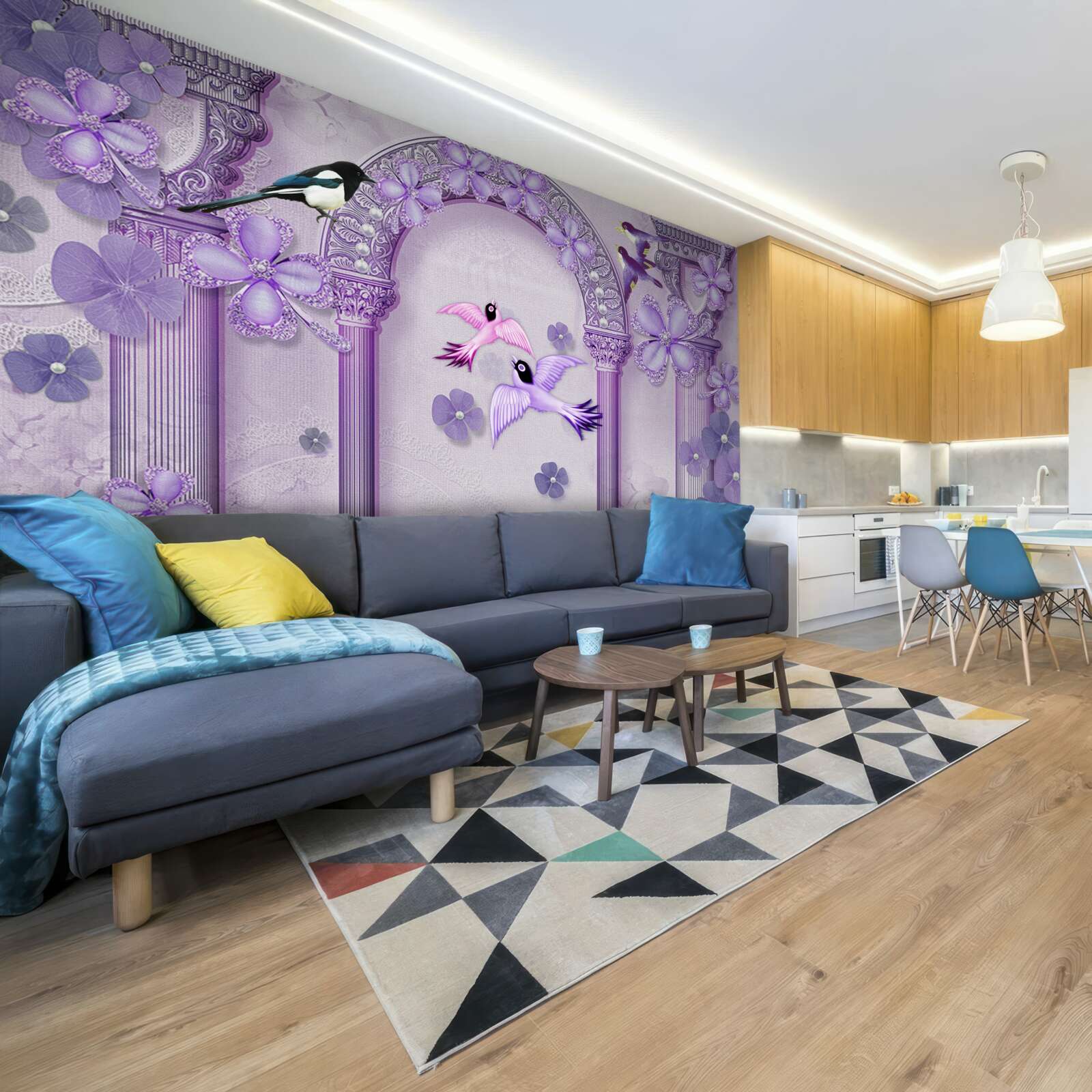 Фотошпалери Квіткова арка у відтінках фіолетового