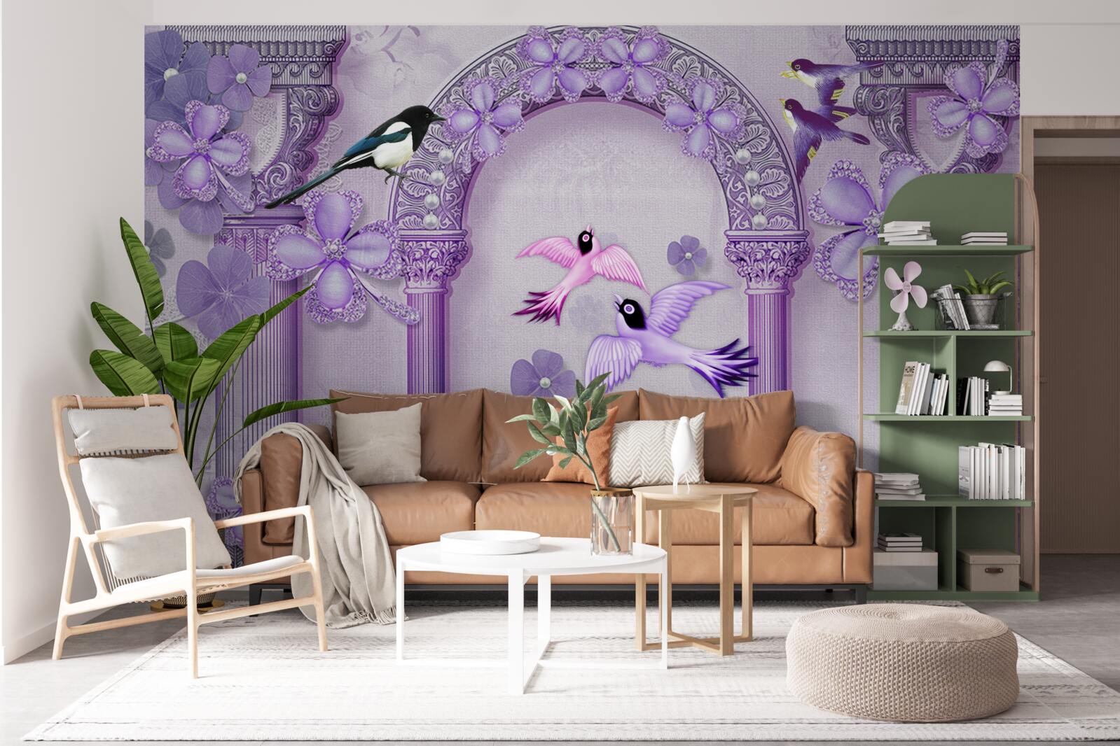 Фотошпалери Квіткова арка у відтінках фіолетового